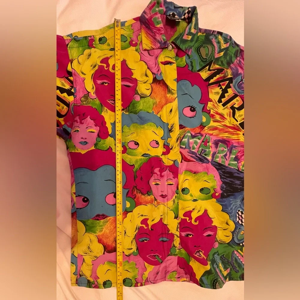 🎈HP🎈90’s Versace Jeans Couture Marilyn Monroe & Betty Boop Pop Art Top Small - Picture 7 of 12